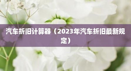 汽车折旧计算器（2023年汽车折旧最新规定）