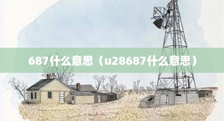 687什么意思（u28687什么意思）