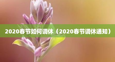 2020春节如何调休（2020春节调休通知）