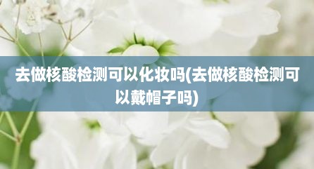 去做核酸检测可以化妆吗(去做核酸检测可以戴帽子吗)