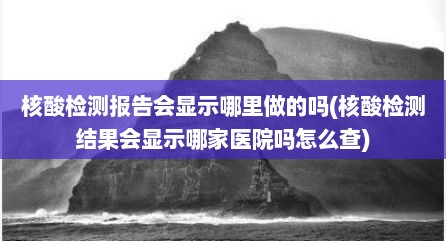 核酸检测报告会显示哪里做的吗(核酸检测结果会显示哪家医院吗怎么查)