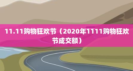 11.11购物狂欢节（2020年1111购物狂欢节成交额）