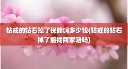 钻戒的钻石掉了保修吗多少钱(钻戒的钻石掉了能找商家赔吗)