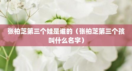 张柏芝第三个娃是谁的（张柏芝第三个孩叫什么名字）