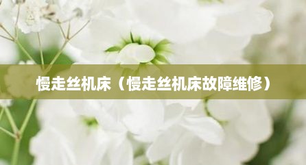 慢走丝机床（慢走丝机床故障维修）