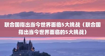 联合国指出当今世界面临5大挑战（联合国指出当今世界面临的5大挑战）