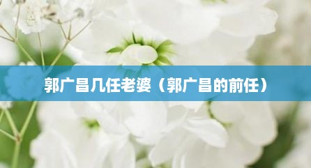 郭广昌几任老婆（郭广昌的前任）