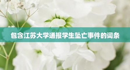 包含江苏大学通报学生坠亡事件的词条