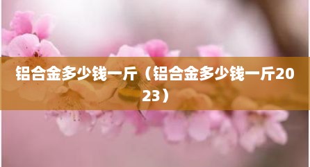 铝合金多少钱一斤（铝合金多少钱一斤2023）