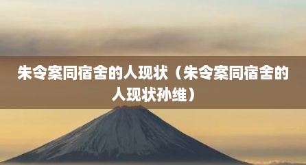 朱令案同宿舍的人现状（朱令案同宿舍的人现状孙维）