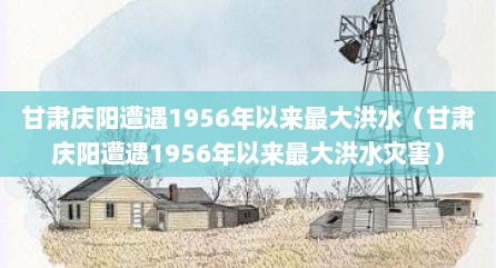 甘肃庆阳遭遇1956年以来最大洪水（甘肃庆阳遭遇1956年以来最大洪水灾害）