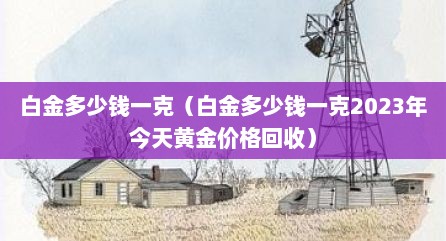 白金多少钱一克（白金多少钱一克2023年今天黄金价格回收）