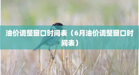 油价调整窗口时间表（6月油价调整窗口时间表）