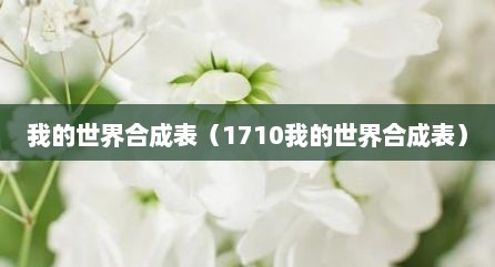 我的世界合成表（1710我的世界合成表）