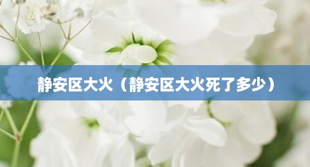 静安区大火（静安区大火死了多少）