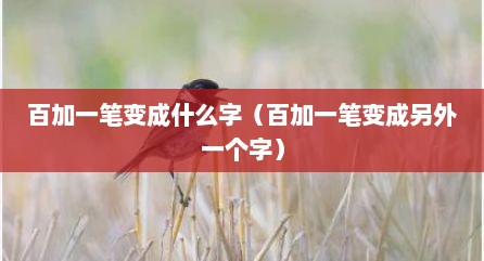 百加一笔变成什么字（百加一笔变成另外一个字）