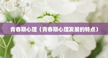 青春期心理（青春期心理发展的特点）