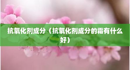 抗氧化剂成分（抗氧化剂成分的霜有什么好）