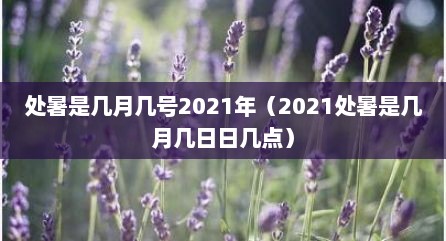 处暑是几月几号2021年（2021处暑是几月几日日几点）