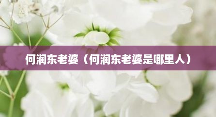 何润东老婆（何润东老婆是哪里人）