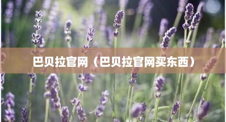 巴贝拉官网（巴贝拉官网买东西）