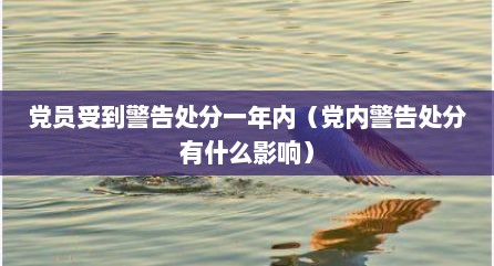 党员受到警告处分一年内（党内警告处分有什么影响）