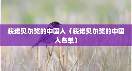 获诺贝尔奖的中国人（获诺贝尔奖的中国人名单）