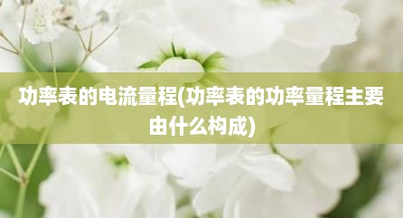 功率表的电流量程(功率表的功率量程主要由什么构成)