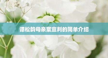 谭松韵母亲案宣判的简单介绍