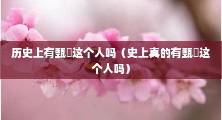 历史上有甄嬛这个人吗（史上真的有甄嬛这个人吗）