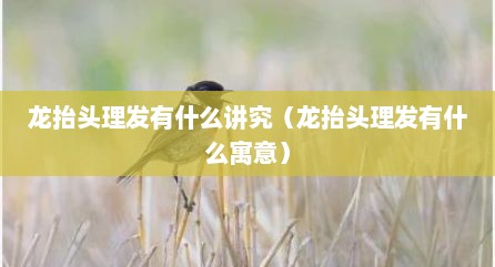 龙抬头理发有什么讲究（龙抬头理发有什么寓意）