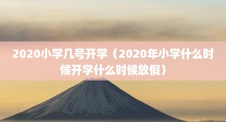 2020小学几号开学（2020年小学什么时候开学什么时候放假）