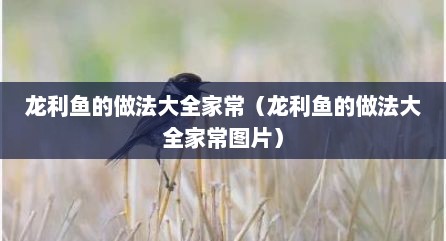 龙利鱼的做法大全家常（龙利鱼的做法大全家常图片）