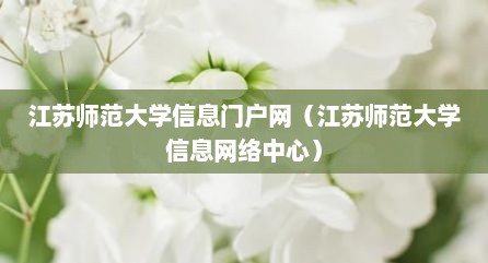 江苏师范大学信息门户网（江苏师范大学信息网络中心）