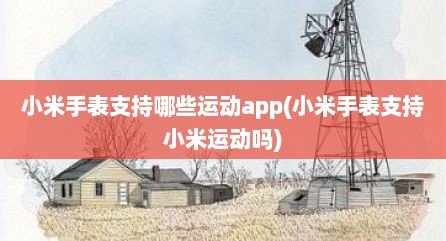 小米手表支持哪些运动app(小米手表支持小米运动吗)