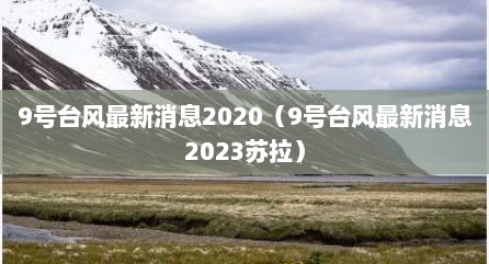 9号台风最新消息2020（9号台风最新消息2023苏拉）