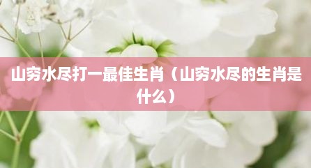 山穷水尽打一最佳生肖（山穷水尽的生肖是什么）