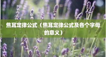 焦耳定律公式（焦耳定律公式及各个字母的意义）