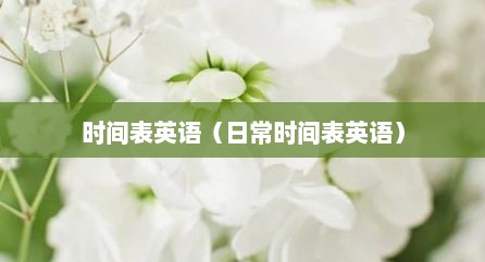 时间表英语（日常时间表英语）