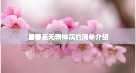 曾春亮无精神病的简单介绍