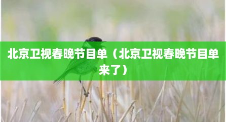 北京卫视春晚节目单（北京卫视春晚节目单来了）