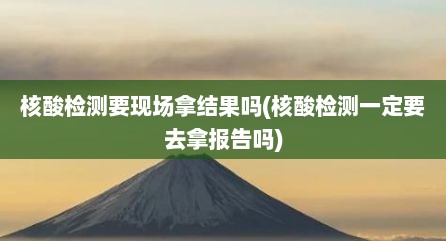 核酸检测要现场拿结果吗(核酸检测一定要去拿报告吗)