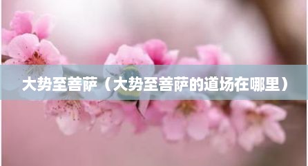 大势至菩萨（大势至菩萨的道场在哪里）