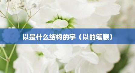 以是什么结构的字（以的笔顺）