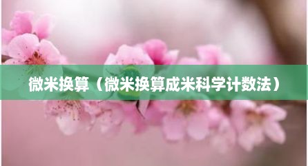 微米换算（微米换算成米科学计数法）