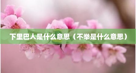 下里巴人是什么意思（不举是什么意思）