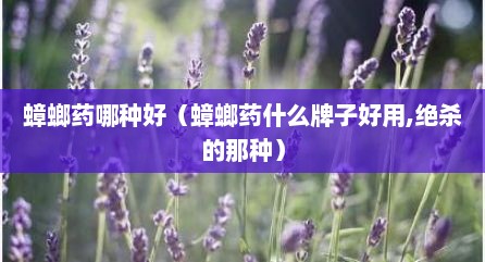 蟑螂药哪种好（蟑螂药什么牌子好用,绝杀的那种）