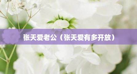 张天爱老公（张天爱有多开放）