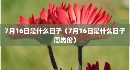 7月16日是什么日子（7月16日是什么日子周杰伦）