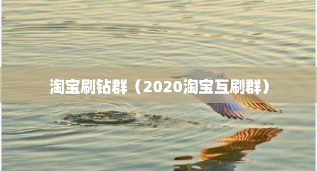 淘宝刷钻群（2020淘宝互刷群）